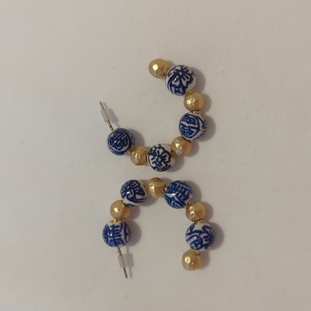 Hoop Earring w/Porcelain Beading